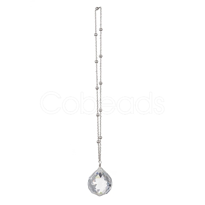 Glass Round Window Hanging Suncatchers HJEW-JM04522-02-1