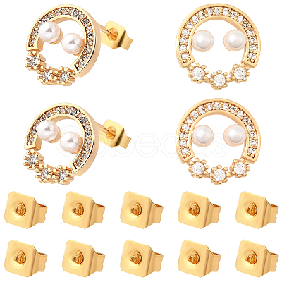 10Pcs Brass Stud Earring Findings KK-BBC0020-91-1