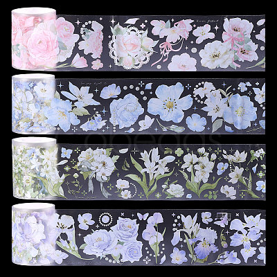 4Pcs 4 Colors PET Decorative Stickers DIY-PH0032-40-1