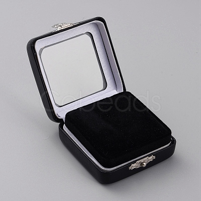 PU Leather Loose Diamond Display Boxes with Sponge Inside LBOX-WH0004-04A-1
