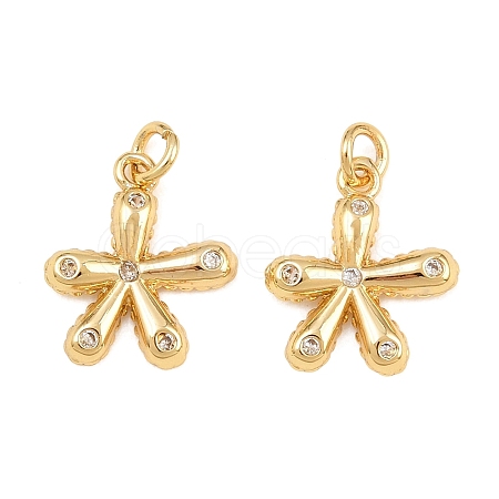 Brass Micro Pave Clear Cubic Zirconia Charms KK-Q085-02I-G-1