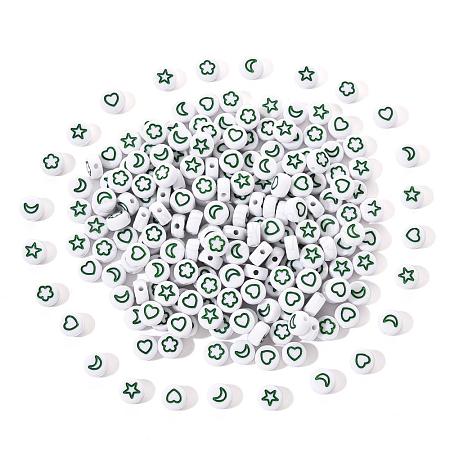 White Opaque Acrylic Beads MACR-YW0001-19C-1