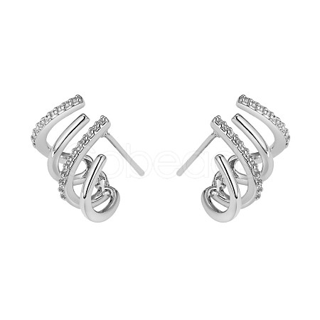 Crystal Rhinestone Claw Stud Earrings JE918A-1