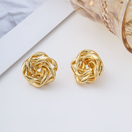 Hollow Rose Brass Stud Earrings YS7218-1-1