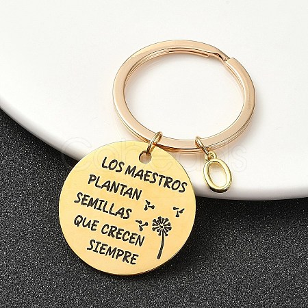 201 Stainless Steel & Brass Letter Keychain KEYC-YW00095-15-1