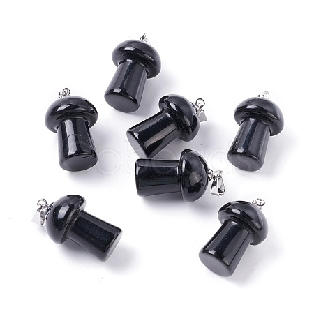 Natural Obsidian Pendants G-M380-B07-P-1