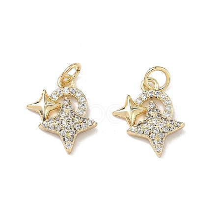 Brass Micro Pave Cubic Zirconia Pendants KK-D235-01G-1