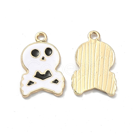 Halloween Light Gold Tone Alloy Enamel Pendants ENAM-P247-25KCG-1