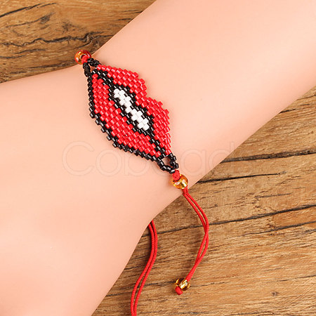 Glass Seed Beaded Link Bracelets IH4202-2-1