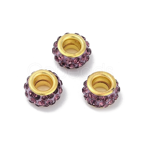 Alloy Rhinestone Clay Pave Beads ALRI-D300-04G-11-1