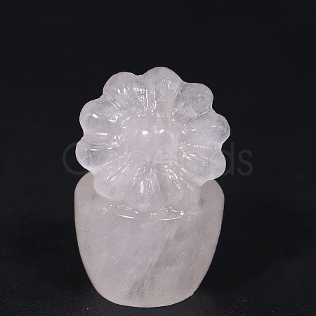 Flower Pot Natural Quartz Crystal Healing Figurines PW-WG35281-01-1