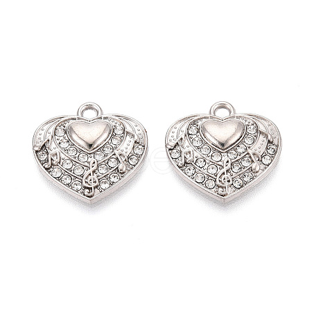 Alloy Rhinestone Pendants FIND-N008-28P-1