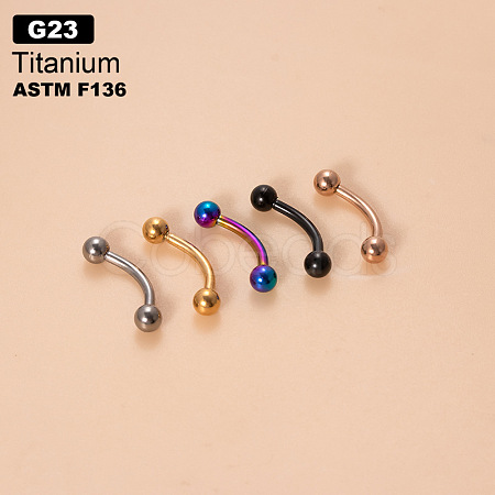 G23 Titanium Eyebrow Round Ball Curved Barbell Eyebrow Rings WGFD71D-40-1