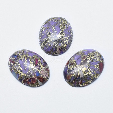 Brass Line Regalite/Imperial Jasper/Sea Sediment Jasper Cabochons X-G-E464-42B-1