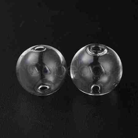 Handmade Two Holes Blown Glass Globe Beads FIND-WH0104-03B-1