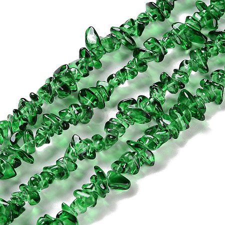 Spray Painted Transparent Glass Beads Strands GLAA-P060-01A-07-1