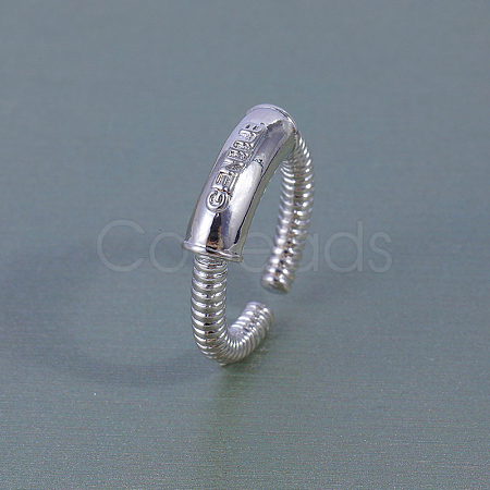 Screw Thread Brass Cuff Rings for Men KP2534-1