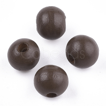 Painted Natural Wood Beads WOOD-S049-05A-1