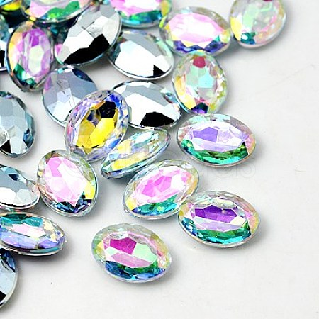 Imitation Taiwan Acrylic Rhinestone Cabochons GACR-A007-10x14mm-17-1