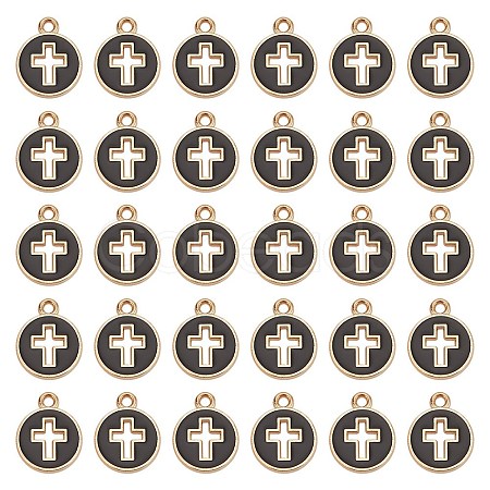 100Pcs Light Gold Plated Alloy Enamel Pendants ENAM-AR0001-75-1