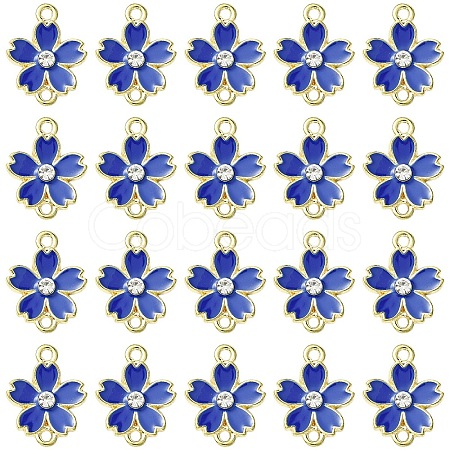 20Pcs Alloy Enamel 5-Petal Flower Connector Charms FIND-YW0009-33F-1