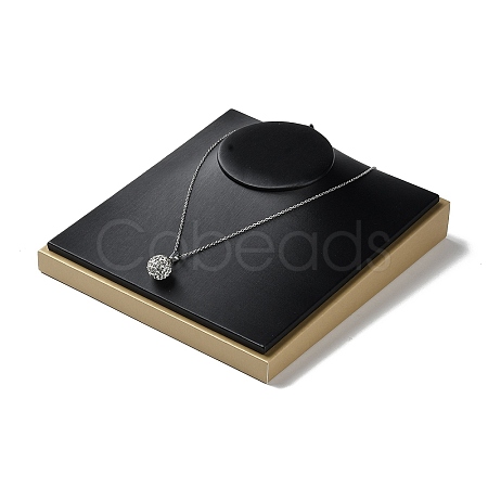 Wood Coverd with PU Leather Necklace Display Pedestals ODIS-C010-05-1