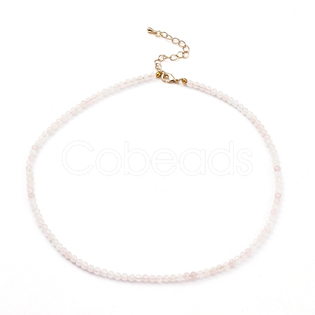 Natural Rose Quartz Beaded Necklaces NJEW-JN03315-02-1