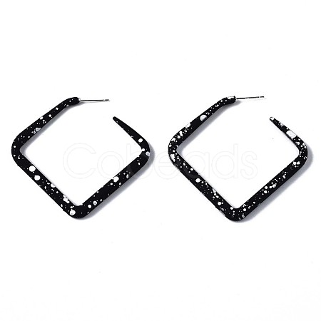 Spray Painted CCB Plastic Stud Earrings EJEW-Q020-001B-1