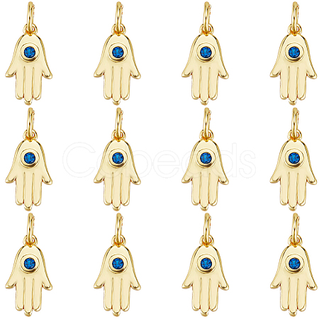 14Pcs Brass Micro Pave Cubic Zirconia Charms ZIRC-BBC0002-45-1