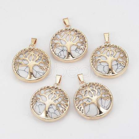 Synthetic Howlite Pendants G-S292-10L-G-1-1
