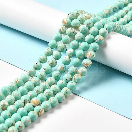 Synthetic Turquoise and Sea Shell Assembled Beads Strands G-D482-01D-08-1