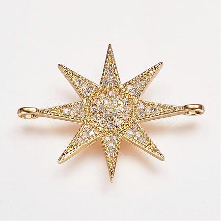 Brass Micro Pave Cubic Zirconia Links ZIRC-P049-17G-1