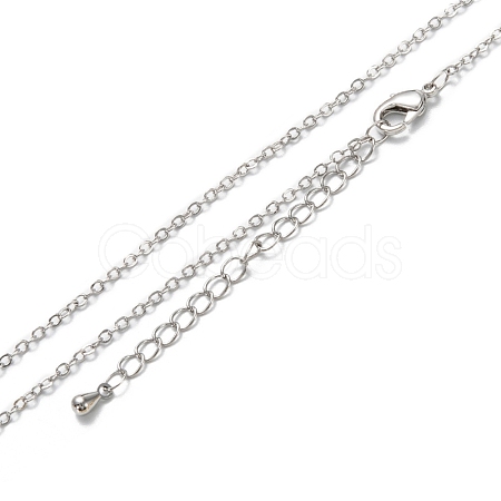 Brass Cable Chain Necklaces NJEW-K123-05P-1