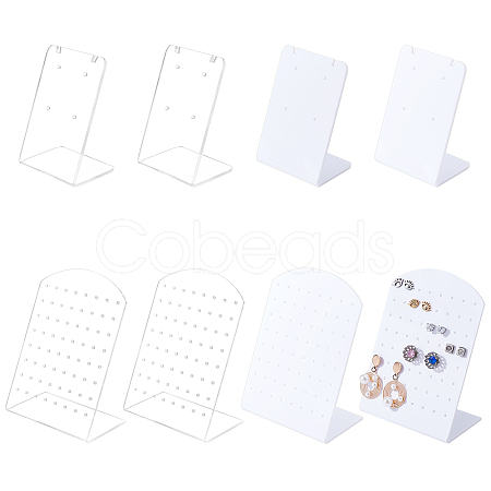 8Pcs 4 Style Acrylic Earring Stands Displays EDIS-FG0001-51-1