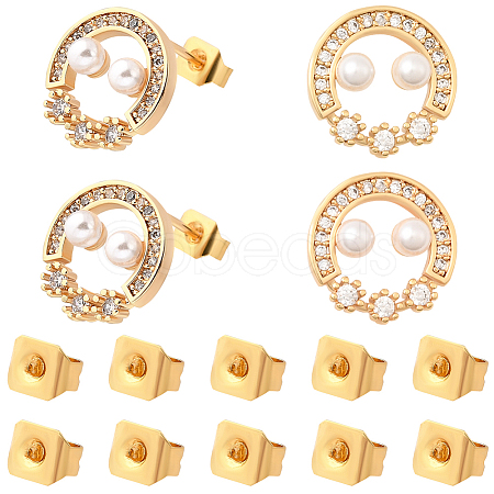 10Pcs Brass Stud Earring Findings KK-BBC0020-91-1