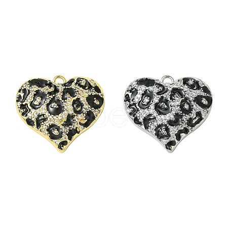 2Pcs 2 Colors Brass Micro Pave Cubic Zirconia Pendants KK-CJ0003-16-1