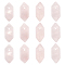 Olycraft Natural Rose Quartz Double Terminal Pointed Pendants, Faceted Bullet Charm, 18.5~20x8~9x8~9mm, Hole: 1.5mm, 12pcs/box