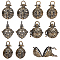 SUNNYCLUE 10Pcs 5 Styles Round Brass Hollow Cage Pendants, For Chime Ball Pendant Necklaces Making, Antique Bronze, 27~31x22~29x20~25mm, Hole: 4~6x5~7mm, 2pcs/style