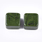 Resin Beads, Imitation Gemstone, Square, Olive Drab, 15.5~16x15.5~16x10mm, Hole: 3.5mm