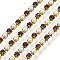 Brass Rhinestone Strass Chains, with ABS Plastic Imitation Pearl, Rhinestone Cup Chain, Grade A, Raw(Unplated), Light Amethyst, 2x2mm, 4000pcs rhinestone/bundle, about 32.8 Feet(10m)/bundle