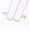 304 Stainless Steel Jewelry Sets, Stud Earrings and Pendant Necklaces, Butterfly, Mixed Color, Necklace: 18.9 inch(48cm), Stud Earrings: 6x9x1.2mm, Pin: 0.8mm