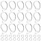 Beebeecraft 20Pcs 2 Style Brass Leverback Earring Findings with Loop, with 20Pcs Rack Plating Brass Jump Rings, 925 Sterling Silver Plated, 15.6x10x2mm, Hole: 1.4mm