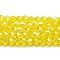 Transparent Electroplate Glass Beads Strands, Pearl Luster Plated, Faceted, Bicone, Yellow, 3.5~3.8mm, about 113~115pcs/strand, 36~36.5cm