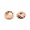 Brass Flower Bead Caps, Rose Gold, 7x2mm, Hole: 1mm