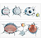 PVC Wall Decoration, Decorative Wall Stickers, Wall Crack Effect, Sports Themed Pattern, 260x700x0.2mm, 2 sheets/set