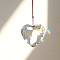 K9 Glass Heart Pendant Decoration, Window Hanging Decoration, Clear, 30mm