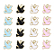 80Pcs 4 Colors Zinc Alloy Enamel Charms, Pigeon, Light Gold, Mixed Color, 10.5x10.5x1.5mm, Hole: 1.5mm, 20pcs/color