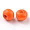 Dyed Natural Wood Beads, Round, Lead Free, Dark Orange, 6x4~5mm, Hole: 2mm, about 13600pcs/1000g