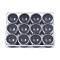 Rectangle Polystyrene Plastic Bead Storage Containers, with 12Pcs Column Small Boxes, Black, Container: 16.5x12.5x2.5cm, Column Small Box: 4x2.2cm, Inner Size: 3.4x3.4cm