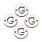 Unfinished Natural Poplar Wood Links Connectors, Laser Cut, Flat Round with Word, Letter.G, 29.5x2.5mm, Hole: 2.5mm